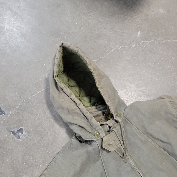 Vintage 1980s Military Hooded Jacket / mens xl Jacket / US Army Green marks work - Picture 6 of 10